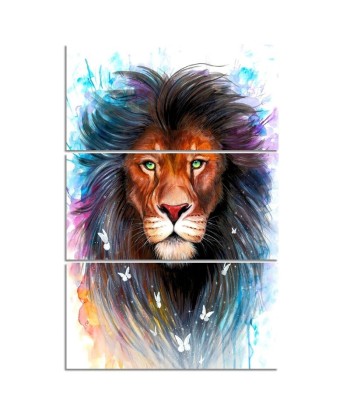 Tableau Lion Multicolore 3 Pièces Livraison rapide