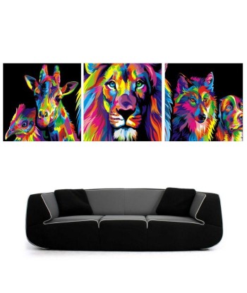 Tableau Lion Pop Art 3 Pièces en ligne