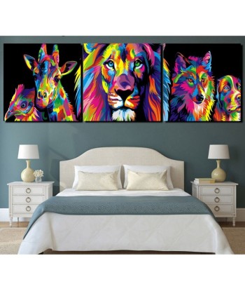 Tableau Lion Pop Art 3 Pièces en ligne