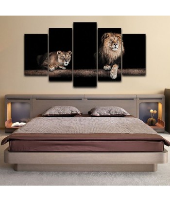 Tableau Lion Lionne 5 Pièces pas cher chine