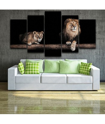 Tableau Lion Lionne 5 Pièces pas cher chine