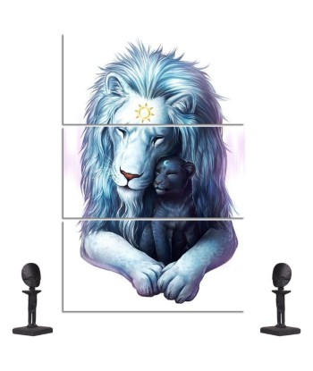 Tableau Lion Blanc Lion Noir s'inspire de l'anatomie humaine