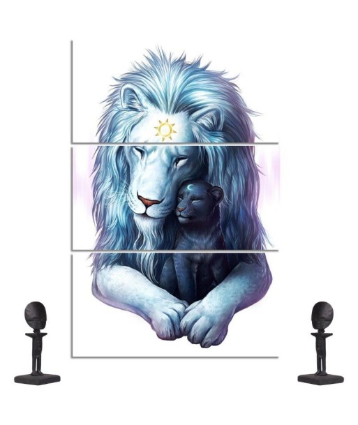 Tableau Lion Blanc Lion Noir s'inspire de l'anatomie humaine