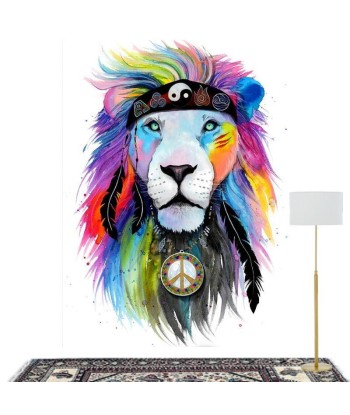 Tableau Lion Hippie pas cheres