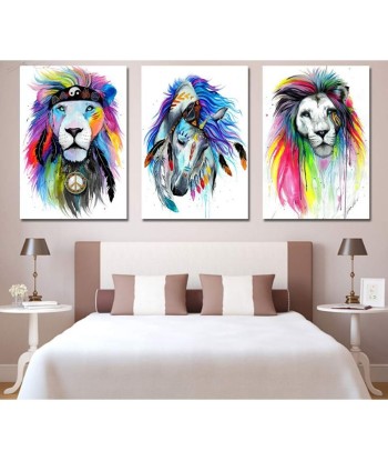 Tableau Lion Hippie pas cheres