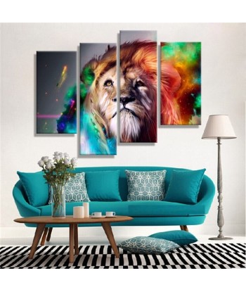 Tableau Lion Couleur 4 Pièces Profitez des Offres !