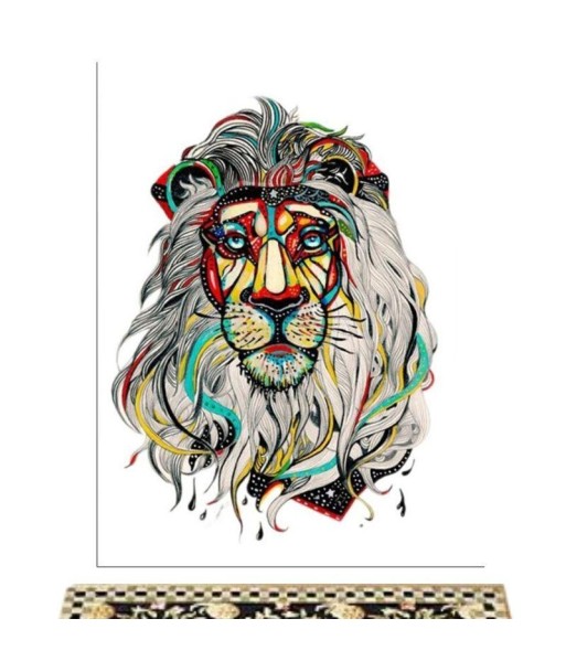 Tableau Lion Hippie basket pas cher