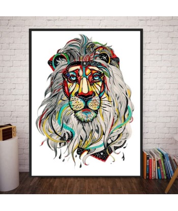 Tableau Lion Hippie basket pas cher