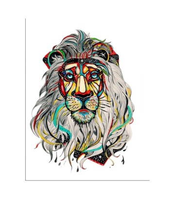 Tableau Lion Hippie basket pas cher