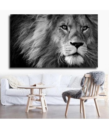 Tableau Lion Noir et Blanc Charisme livraison gratuite