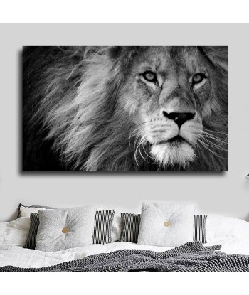 Tableau Lion Noir et Blanc Charisme livraison gratuite