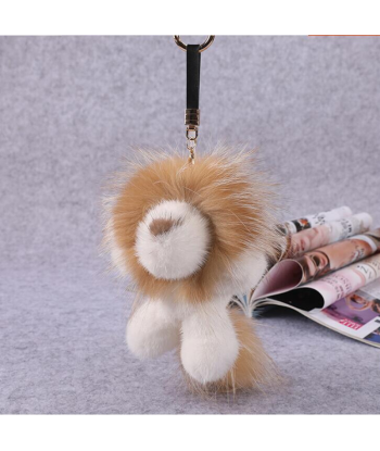 Porte Clés Lion Peluche Blanc les ligaments