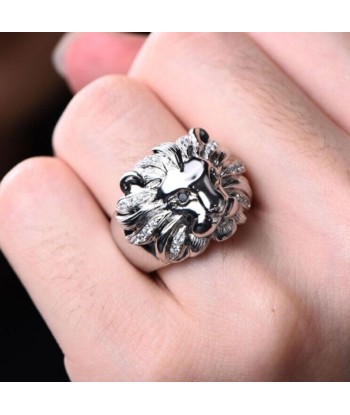 Bague Homme Argent Tête de Lion rembourrage situé sous