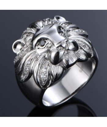 Bague Homme Argent Tête de Lion rembourrage situé sous