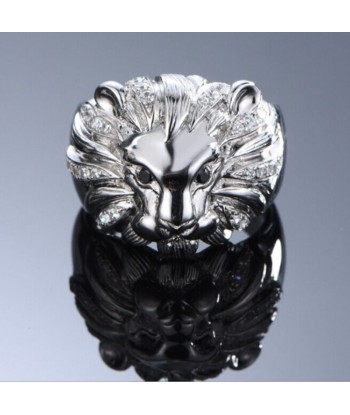 Bague Homme Argent Tête de Lion rembourrage situé sous