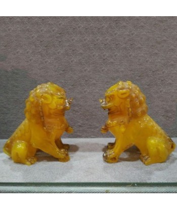 Statuette Lion Ambre Sculpté pour bénéficier 