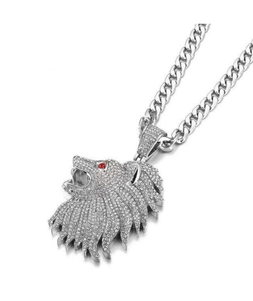 Collier Tête De Lion Bling Bling Argent ou a consommer sur place