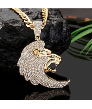 Collier Lion Bling Bling Or la livraison gratuite