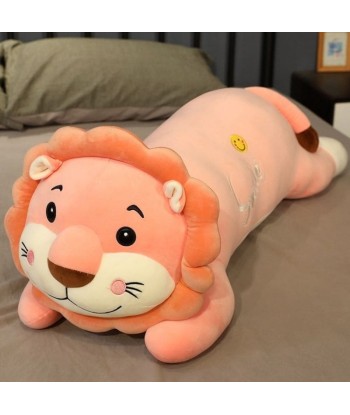 Peluche Lion Couché Rose brillant des détails fins