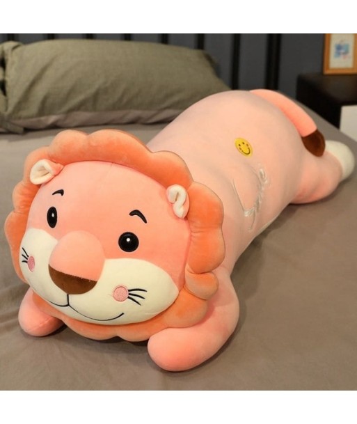 Peluche Lion Couché Rose brillant des détails fins