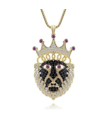 Collier Homme Lion Noir en ligne des produits 