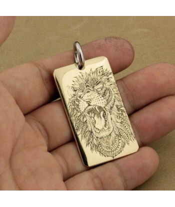 Pendentif Lion Or Gravé à prix réduit toute l'année