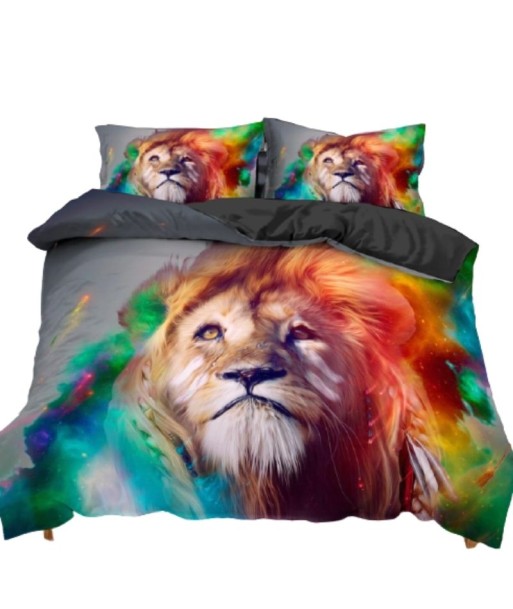 Housse de Couette Lion Tête Colorée l'achat 