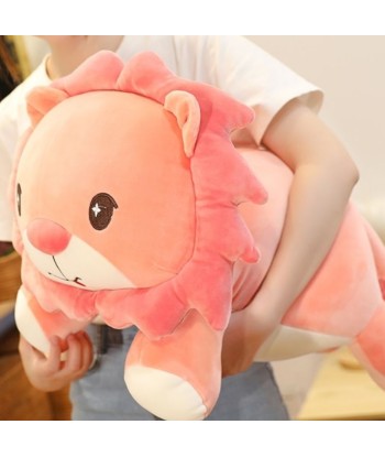 Peluche Lion Couché Toute Rose prix pour 