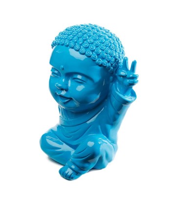 Statue Buddha Iki Glossy Bleu solde